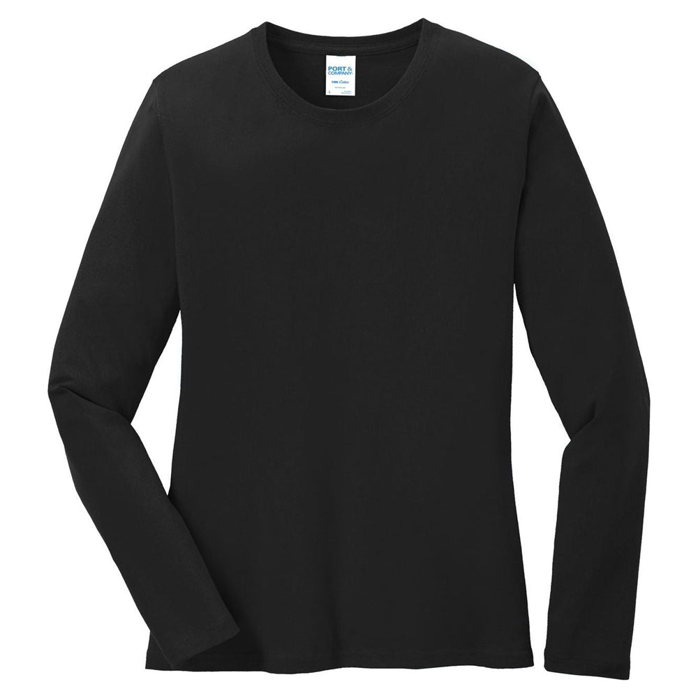 Port & Company® Ladies Long Sleeve Core Cotton Tee
