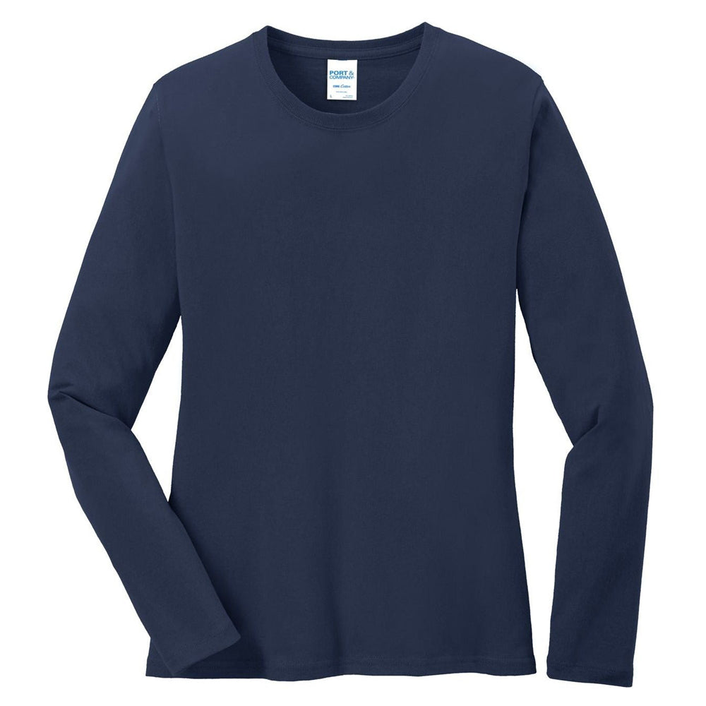 Port & Company® Ladies Long Sleeve Core Cotton Tee